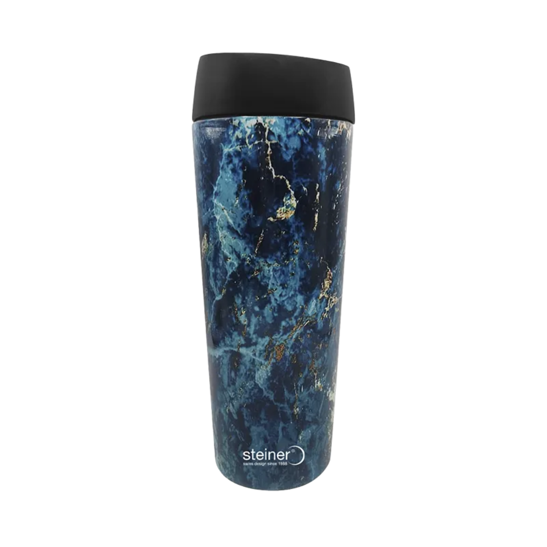Termo Acero Inox, 450Ml, Mármol Turquesa
