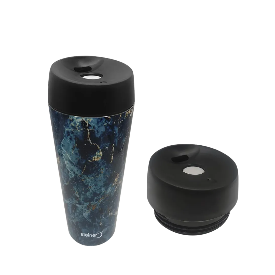 Termo Acero Inox, 450Ml, Mármol Turquesa