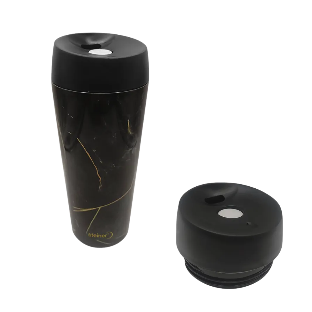 Termo Acero Inox, 450 Ml, Mármol Negro