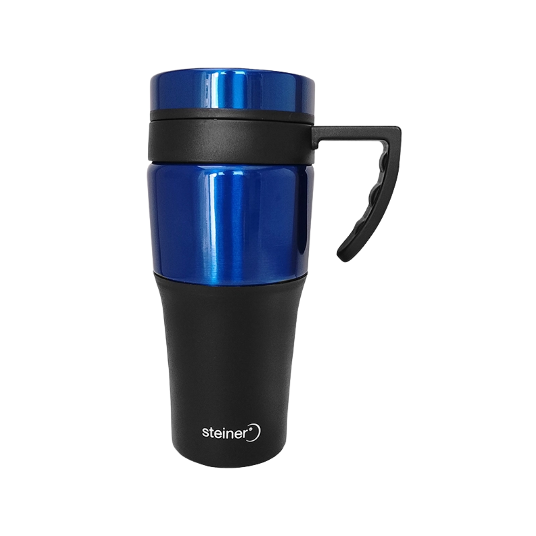 Taza De Plastico, Acero 420 Ml Azul, Negro