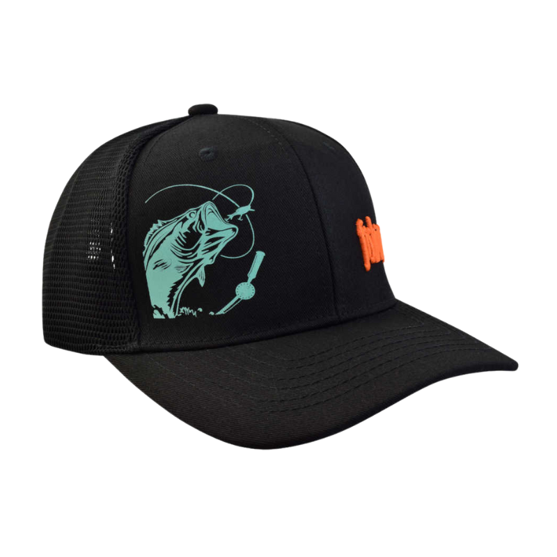Gorra con malla y ajustador snapback de plástico, horma  M-PRO/ perfil medio, estructura rígida