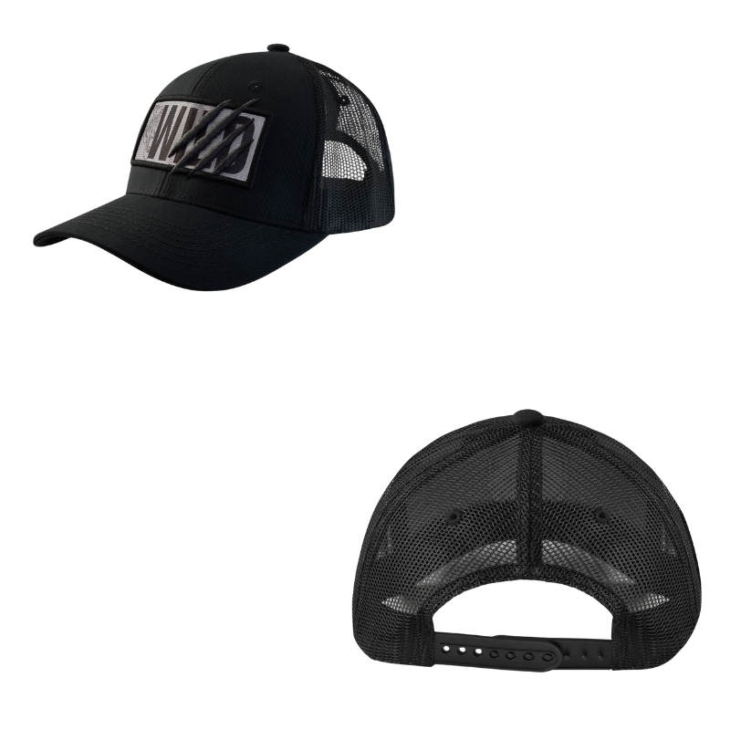 Gorra con malla y ajustador snapback de plástico, horma  H-PRO/ perfil alto, estructura rígida