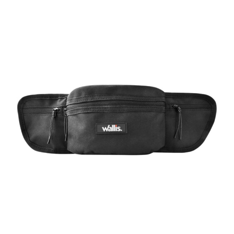 Cangurera c/compartimientos, correa ajustable, 42/20x11x7 cm, negro