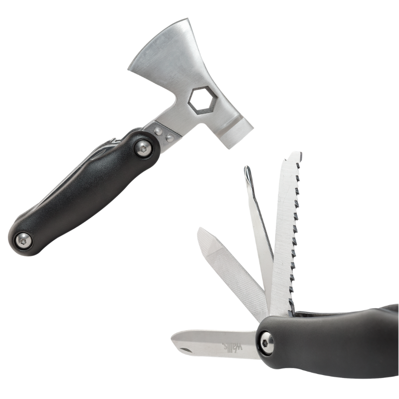 Multiherramienta con mini hacha de acero inoxidable 2CR13 SS / 45 HRC