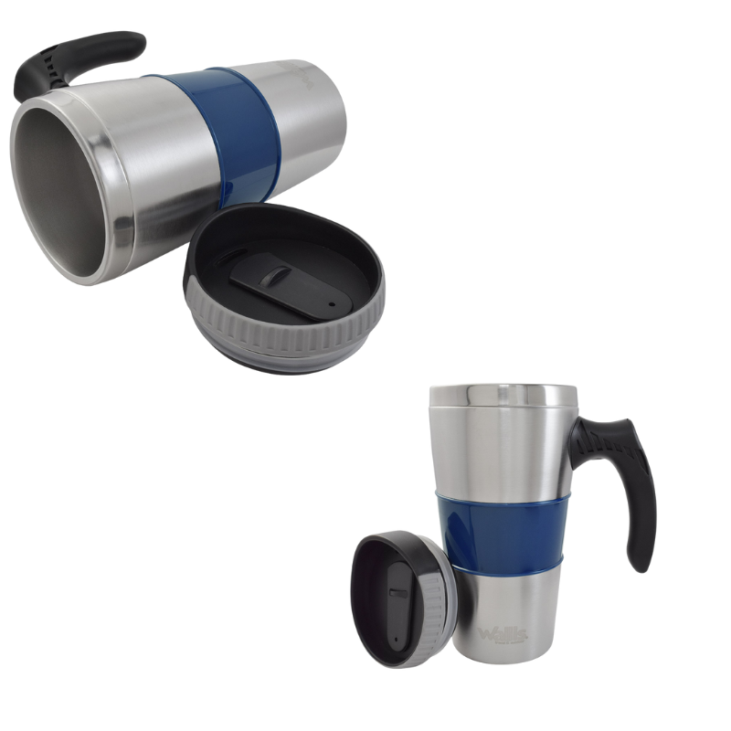 Taza térmica con goma antideslizante y protector, 450 ml