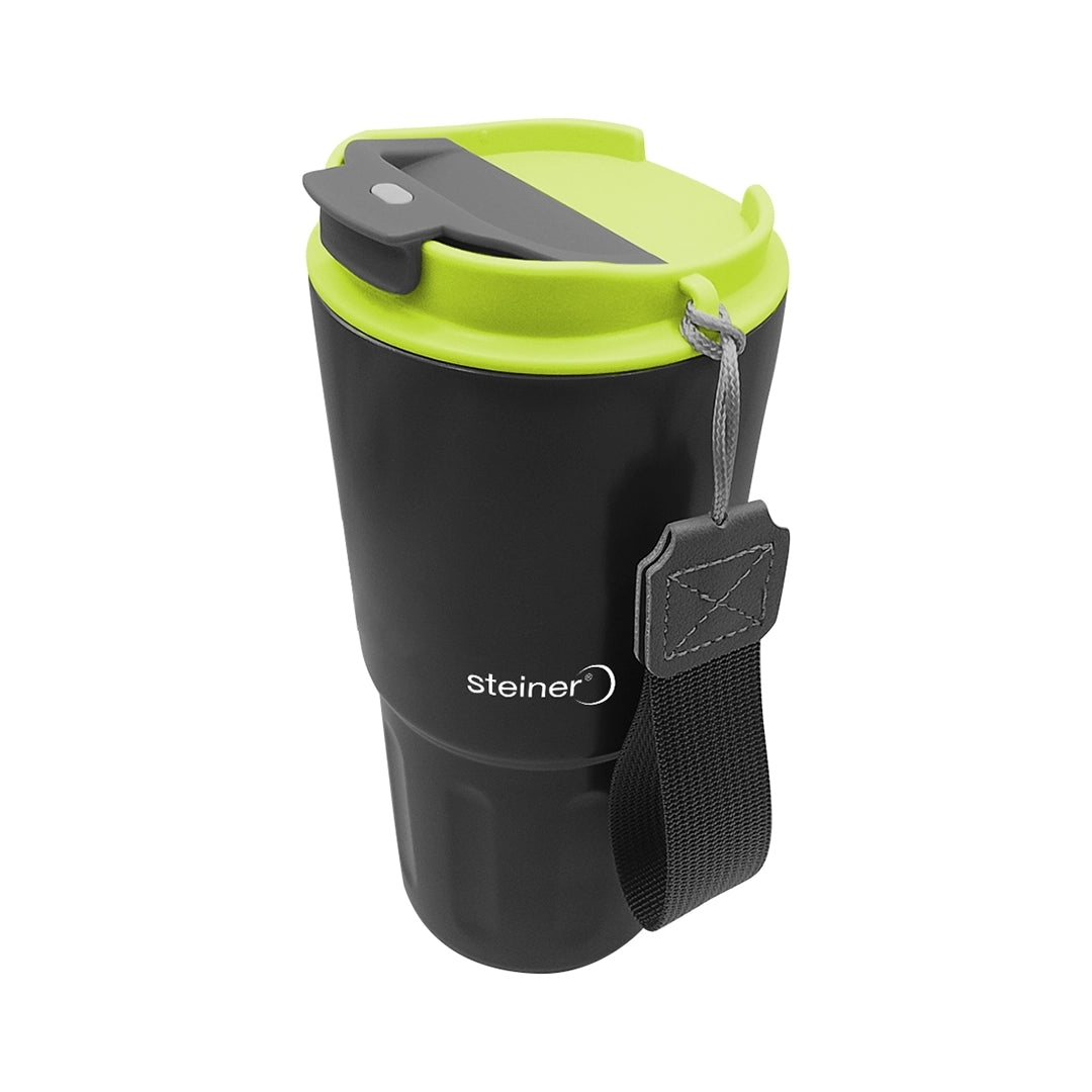 Termo De Acero Inox,560 Ml, Negro, Verde