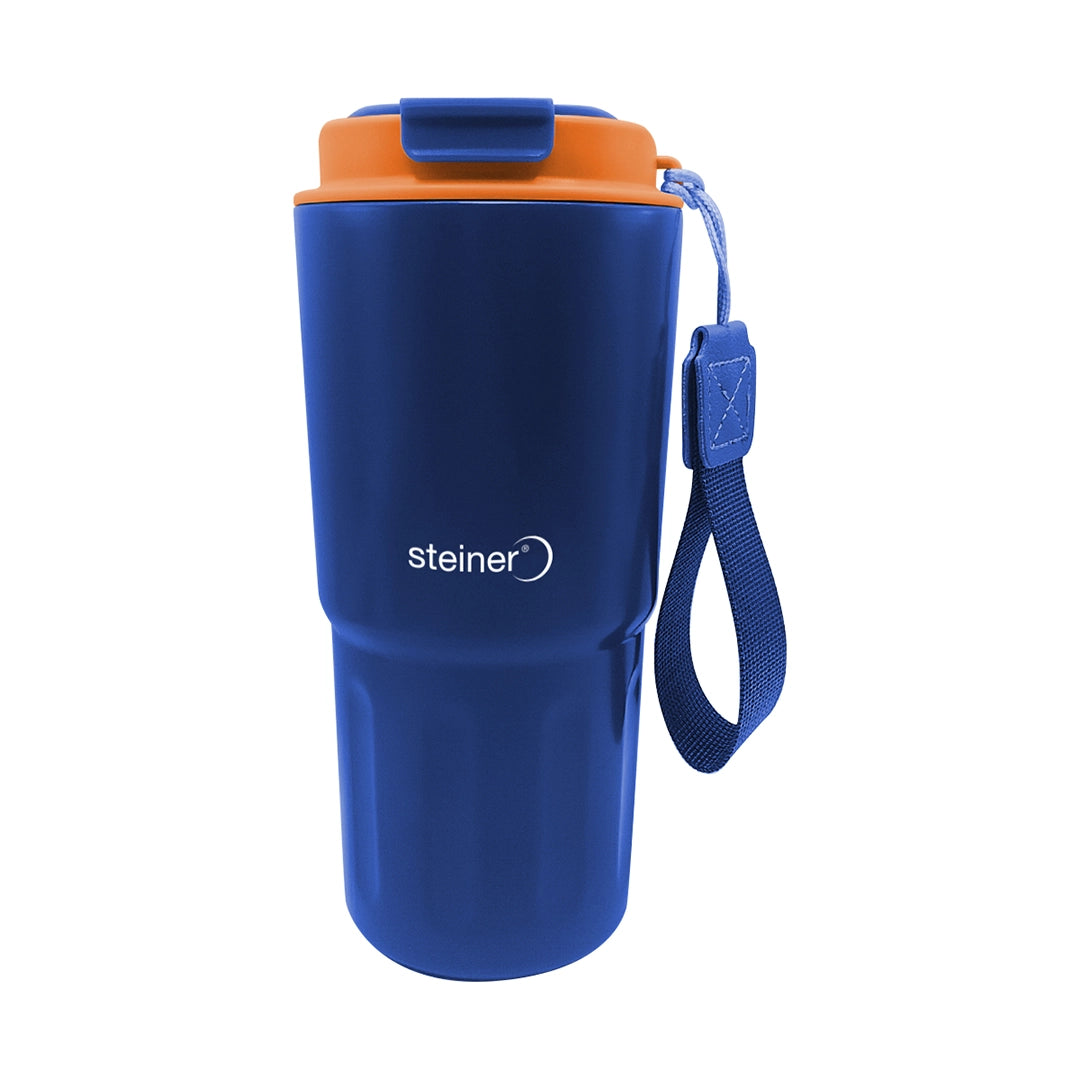 Termo De Acero Inox,560 Ml, Azul, Naranja