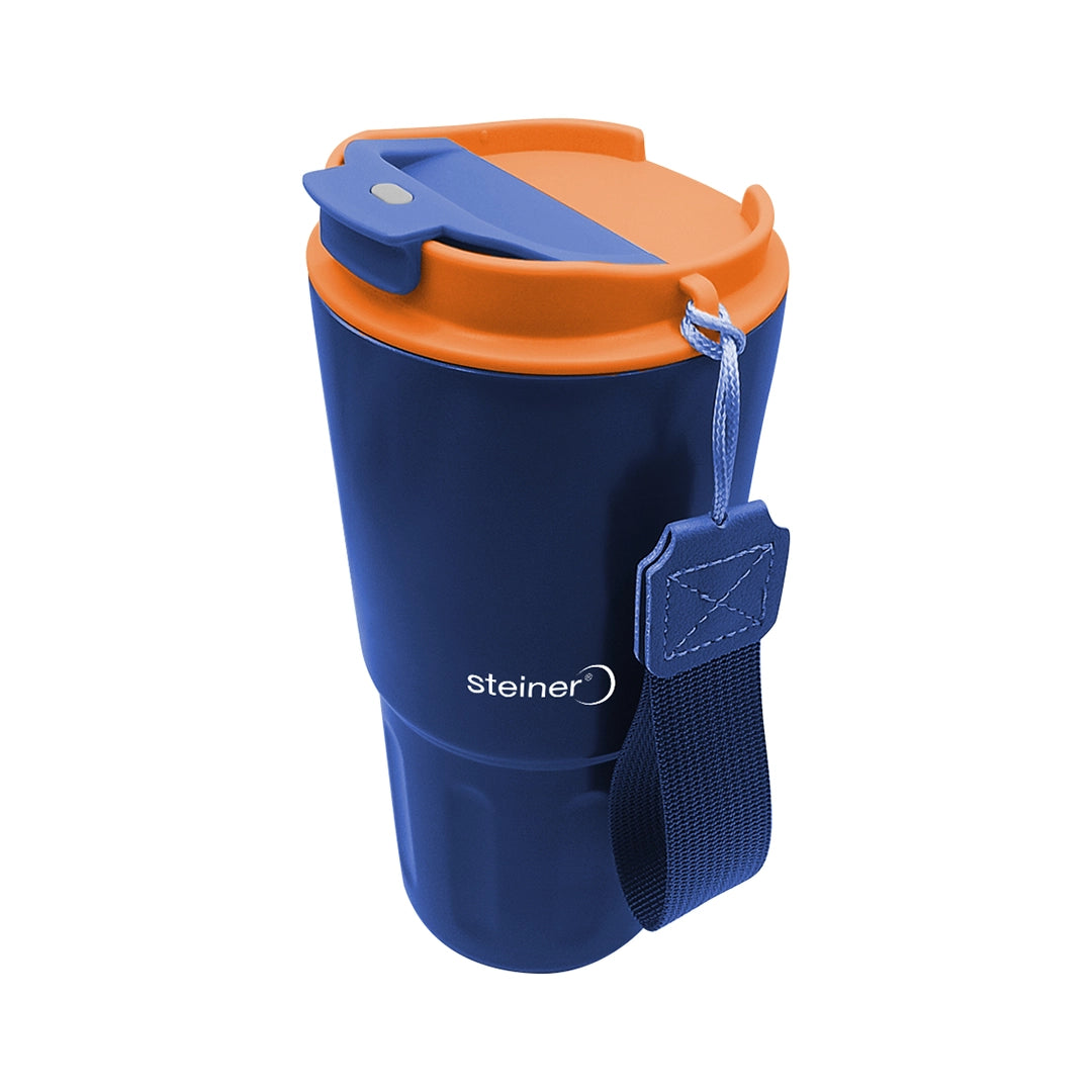 Termo De Acero Inox,560 Ml, Azul, Naranja