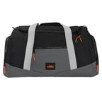 Maleta deportiva y viaje 35 L, semi impermeable, poliéster 600D, 59x33x28 cm, negro/gris