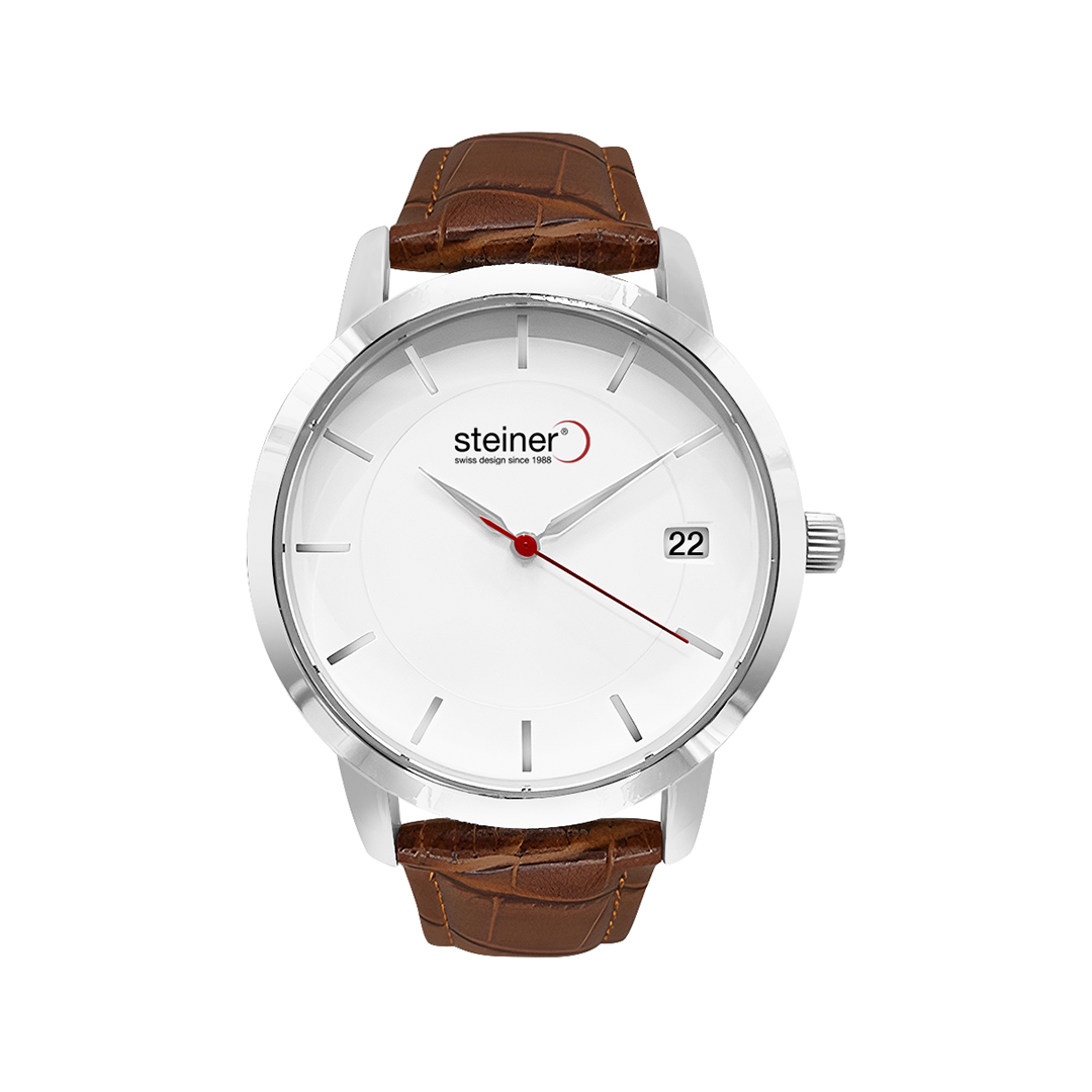 Reloj Aná.Cab.,Correa Piel, Lona Café,Bca