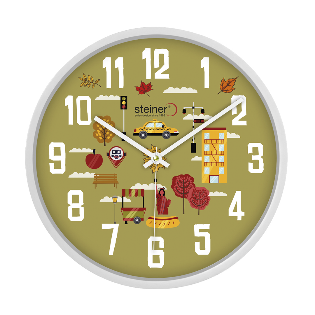 Reloj Pared Analogo, Nueva York, 30 Cm