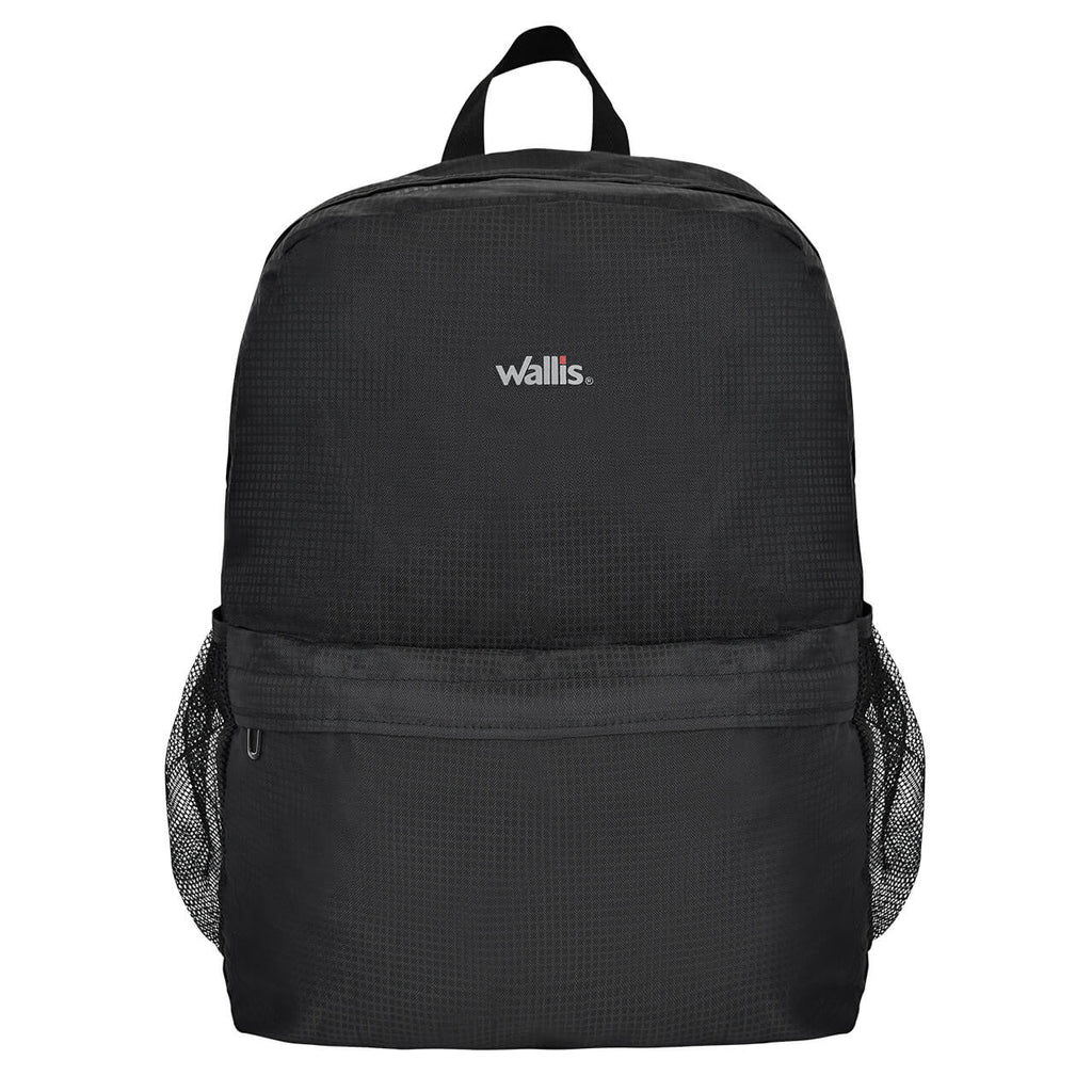 Mochila plegable de viaje, 31x41x13 cm, color negro