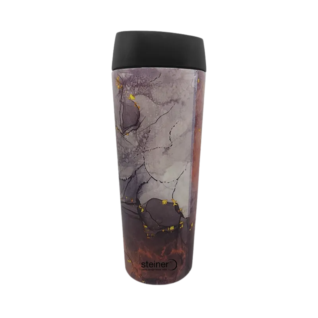 Termo Ac Inox, 450Ml,Mármol Rosa, Violeta