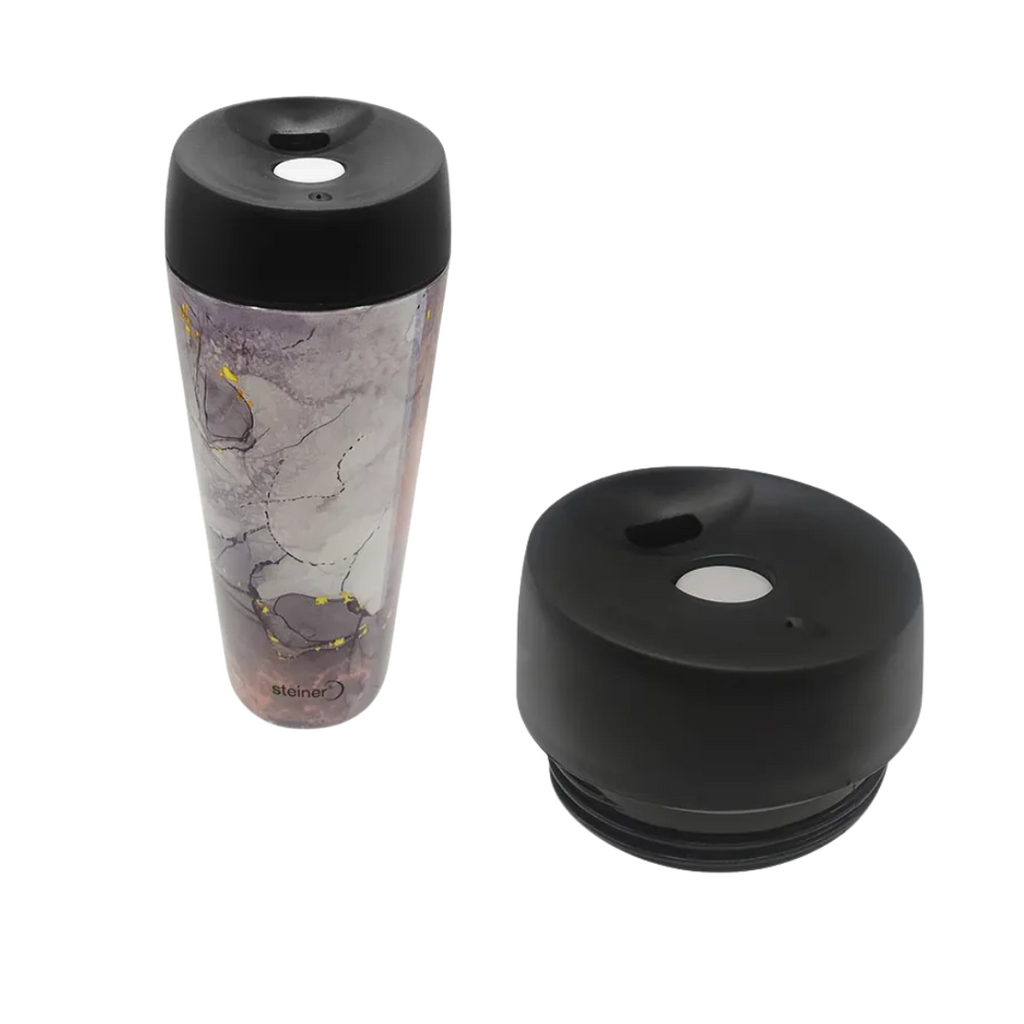 Termo Ac Inox, 450Ml,Mármol Rosa, Violeta